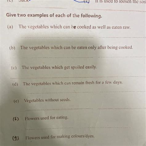 Give two examples of each of the following - Brainly.in