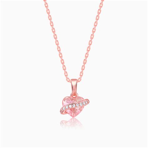 Rose Gold Heartlet Glow Pendant With Link Chain – GIVA
