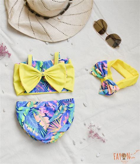 Buy Yellow Blue Printed Swimwear for Girls Online In India – FayonKids