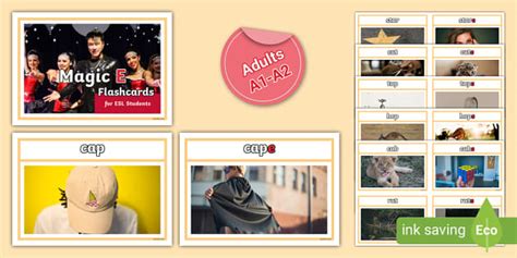 Magic E Flashcards for Adult ESL Students