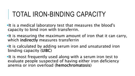 Total iron binding capacity | PPTX
