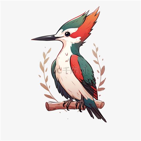 啄木鸟手绘元素卡通素材图片免费下载-千库网