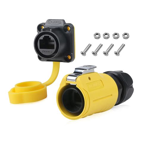 RJ45 Waterproof Connector, Cat6 RJ45 Ethernet Industrial Waterproof ...