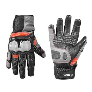 Hero MotoCorp Leather Short Riding Gloves - Knuckle & Finger Protection ...
