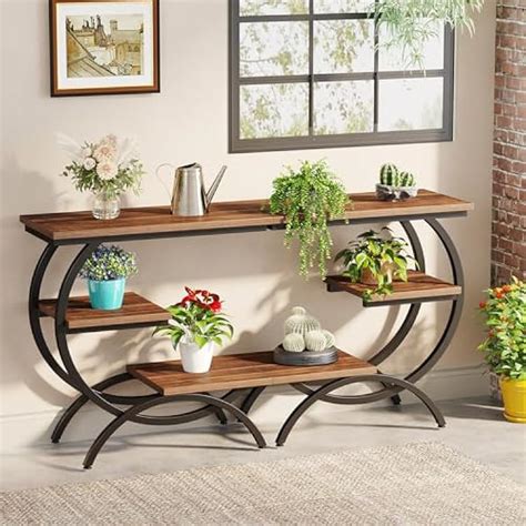 Tribesigns C-Shaped End Table, Industrial 3-Tier India | Ubuy