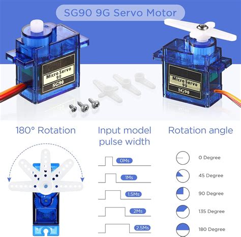 Hanaive 16 Pcs SG90 9g Micro Servo Motor Mini Servo India | Ubuy