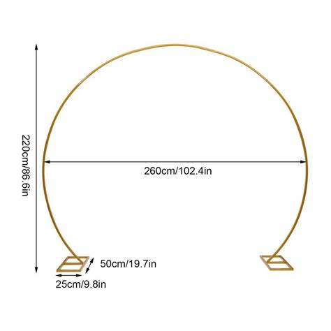 Buy 86.6 in. x 102.4 in. Gold Metal Iron Wedding Arch Party Backdrop ...