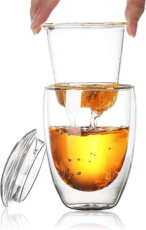 TGL Co. The Good Life Company Glass Tea Mug with Steel Infuser (500Ml ...