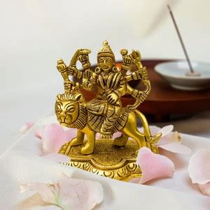Divine darbar Durga Mata Idol in Brass 4 inches for Pooja Room, Office ...