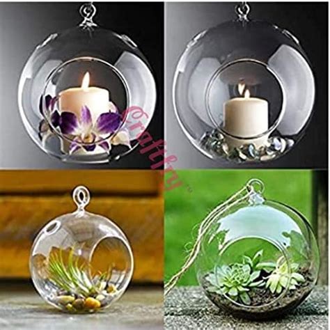 Buy Illuminate Your Space with CRAFTFRY Glass Hanging Planter Tea Light ...