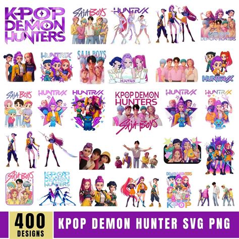 Buy 400 Huntrix Kpop Demon Hunters PNG SVG, Kpop Idol Group Shirt ...