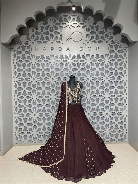 Brown Lehenga waist coat Dupatta – Kapda Dori