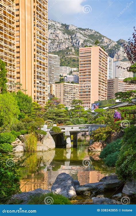 Jardin Japonais, Japanese Garden the Municipal Park on the Avenue Princess Grace. Designed by ...
