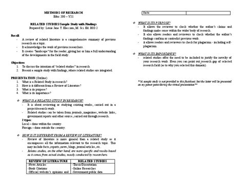 Image result for Example of Research Related Study