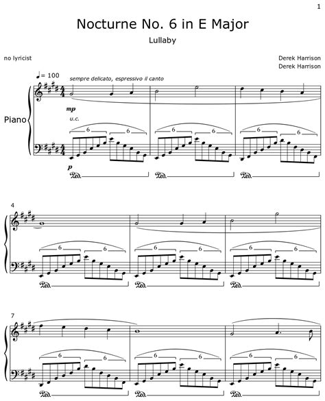 Nocturne No. 6 in E Major - Sheet music for Piano
