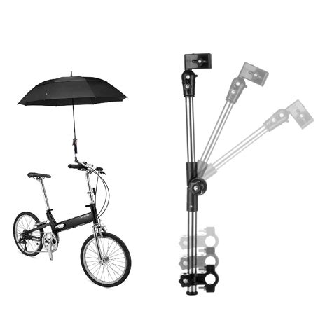 Flexzion Bicycle Umbrella Holder Mount Stand, Handlebar Universal Clamp ...