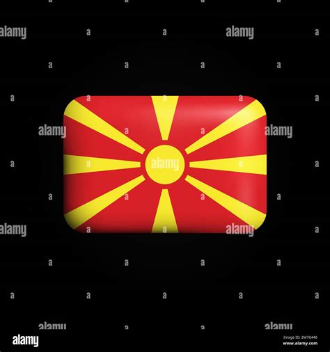 North Macedonia Flag 3D Icon. National Flag of North Macedonia. Vector ...