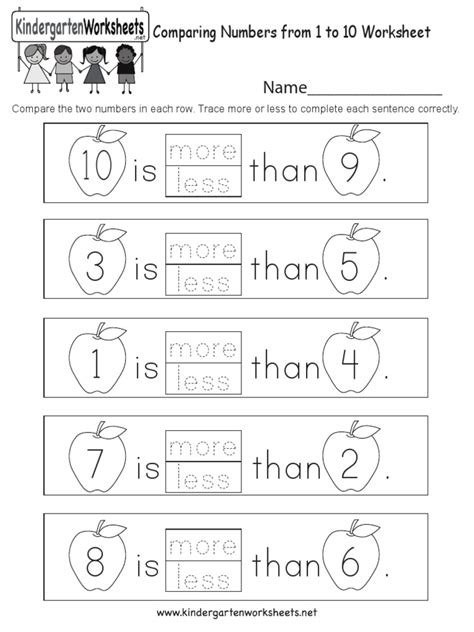 Image result for Comparing within 10 Worksheet
