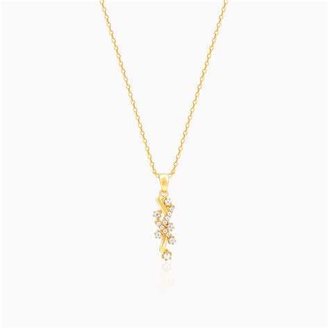 Golden Zigzag Pendant With Link Chain – GIVA