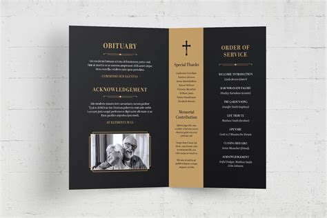 Black Funeral Program Template