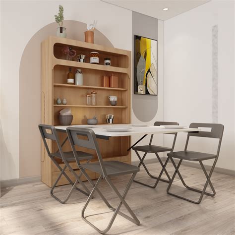 Bristo Dining Table with Chair Storage (4x4) – InvisibleBed.com