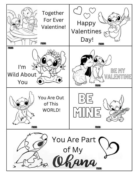Valentine's Day Stitch Coloring Sheet