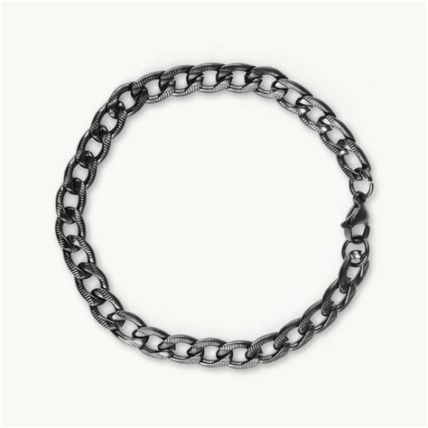 Shop Shadow Forge Chain Black Bracelet for Men - PALMONAS
