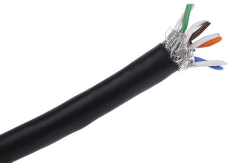 RS PRO | RS PRO, 100m Cat7, Black, SF/FTP Shielded, Unterminated PVC ...
