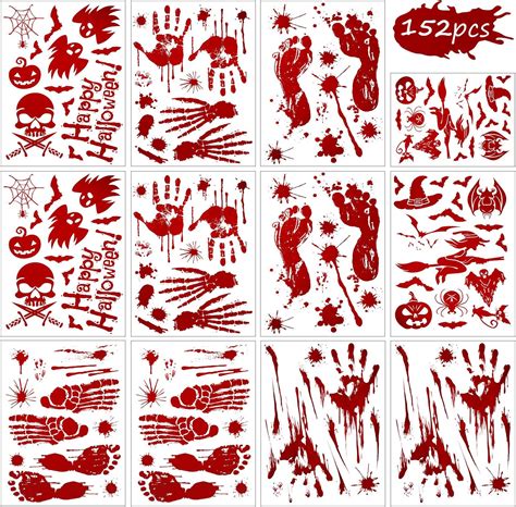 Amazon.com - TreeArm Bloody Red Hands Decal Vinyl Sticker, Horror Hand ...