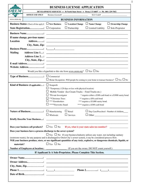 2014-2026 Form UT Business License Application - City of Orem - Blank ...