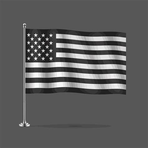Le drapeau noir et blanc réaliste de l'Amérique. | Vecteur Premium ...