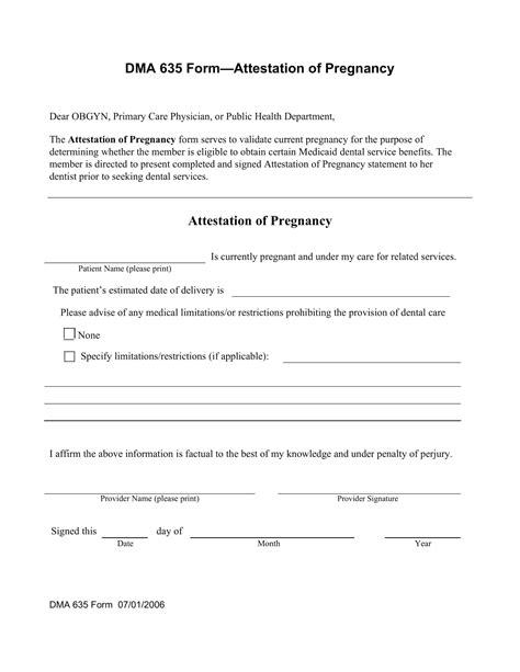 Free Printable Pregnant Papers (Pregnancy Verification) / PDF, Word