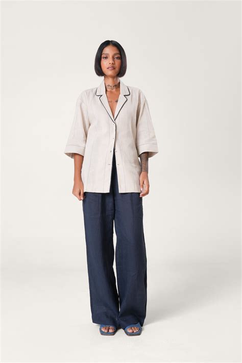 Linen Striped Shirt | Beige – Shop Staple