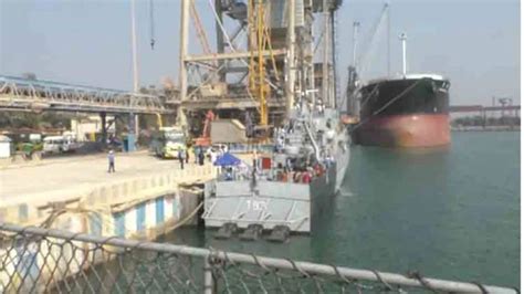 Indian Navy ships arrive at Paradip port for National Navy Day