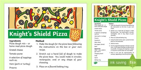 Knight's Shield Pizza Recipe (teacher made) - Twinkl