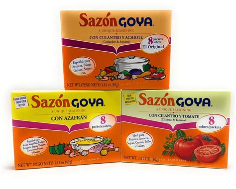 Amazon.com : Sazon Goya Unique Seasoning Variety 3 Pack Bundle ...