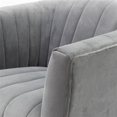 Mercana Arjun Modern Gray Velvet Club Chair in the Chairs department at ...