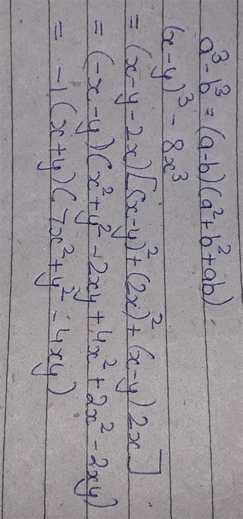 factorise (x − y)3 − 8x3 - Brainly.in