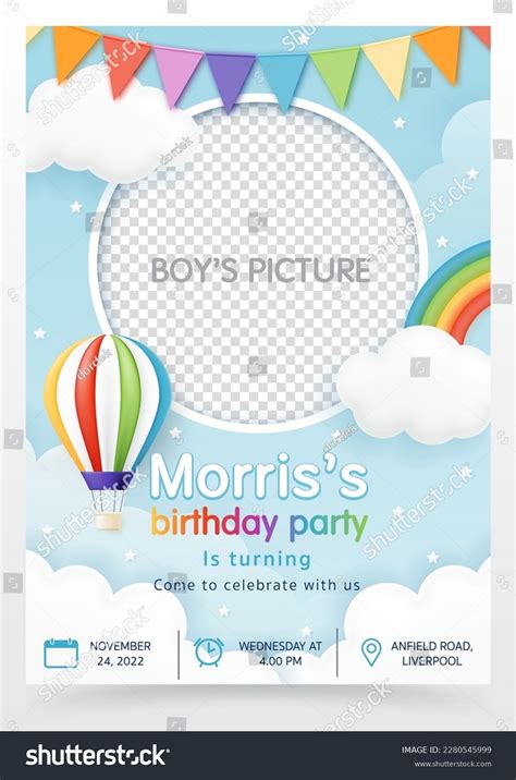 Boy Birthday Invitation Card Template