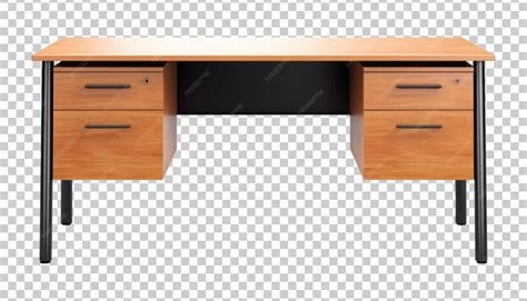 Premium PSD | Modern desk with drawers isolated on transparent background