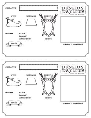 Dungeon Dwellers Character Sheet - Blank Fillable Template | Fill Out ...