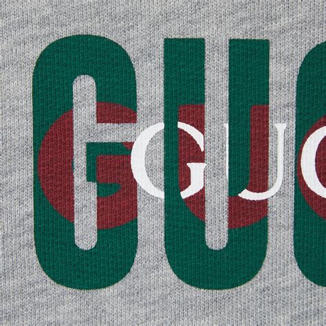 Baby printed cotton sweatshirt in light grey | GUCCI® US