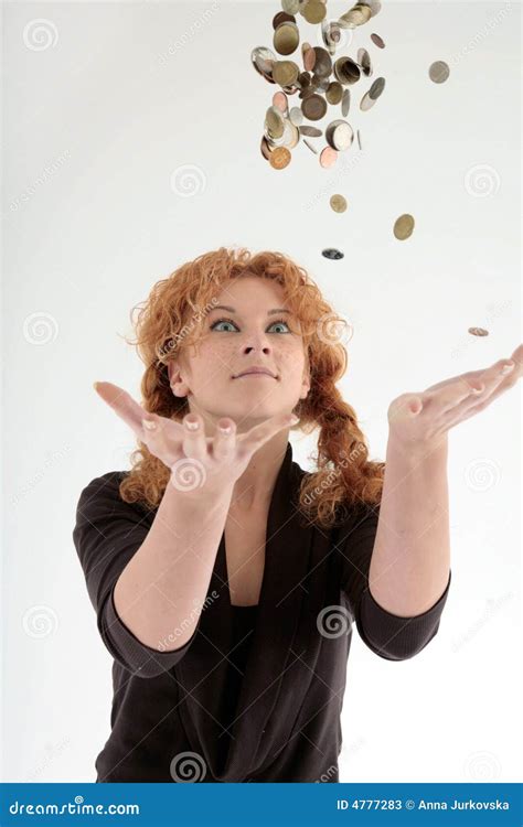 Girl Throwing Coins into Air Stock Image - Image of suit, throwing: 4777283