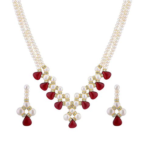 Sri Jagdamba Pearls Dealer Charming 2 Line Necklace Set for Women ...