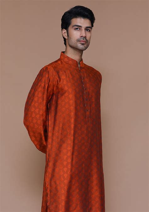Jamawar Rust Classic Fit Kurta (FG-3011) – Nour