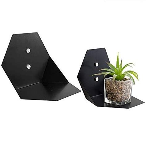 INDIAN DECOR 50009 Modern 7-Inch Hexagonal Black Metal Floating Wall ...