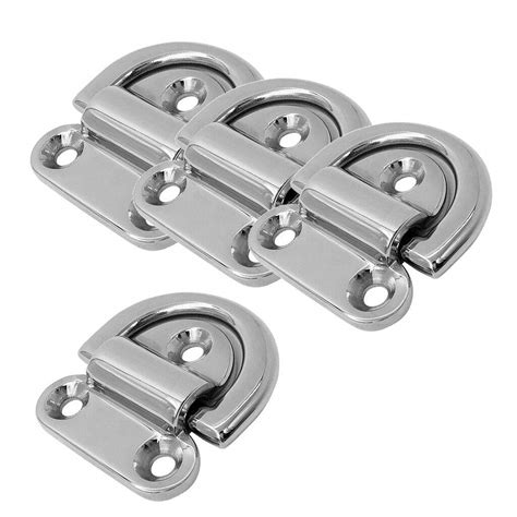4pcs 316 Stainless Steel Boat Yacht Folding Pad Eye for Truck Tie Down ...