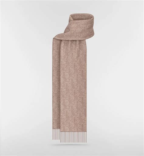 Dior Oblique 양면 스카프 베이지 캐시미어 울 | DIOR