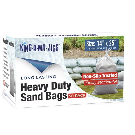 Buy (50 Pack) Heavy Duty Empty Sandbags with Ties - Non-Slip Treated ...