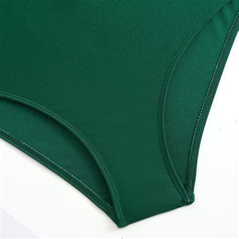 Green Solid High Waisted Bikini Set With Beach Skirt – The Curvves